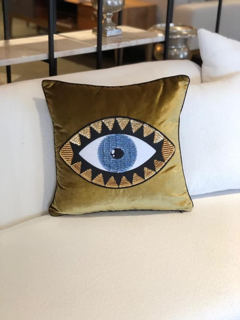 Evil Eye Velvet Throw Pillow Covers Set of 2