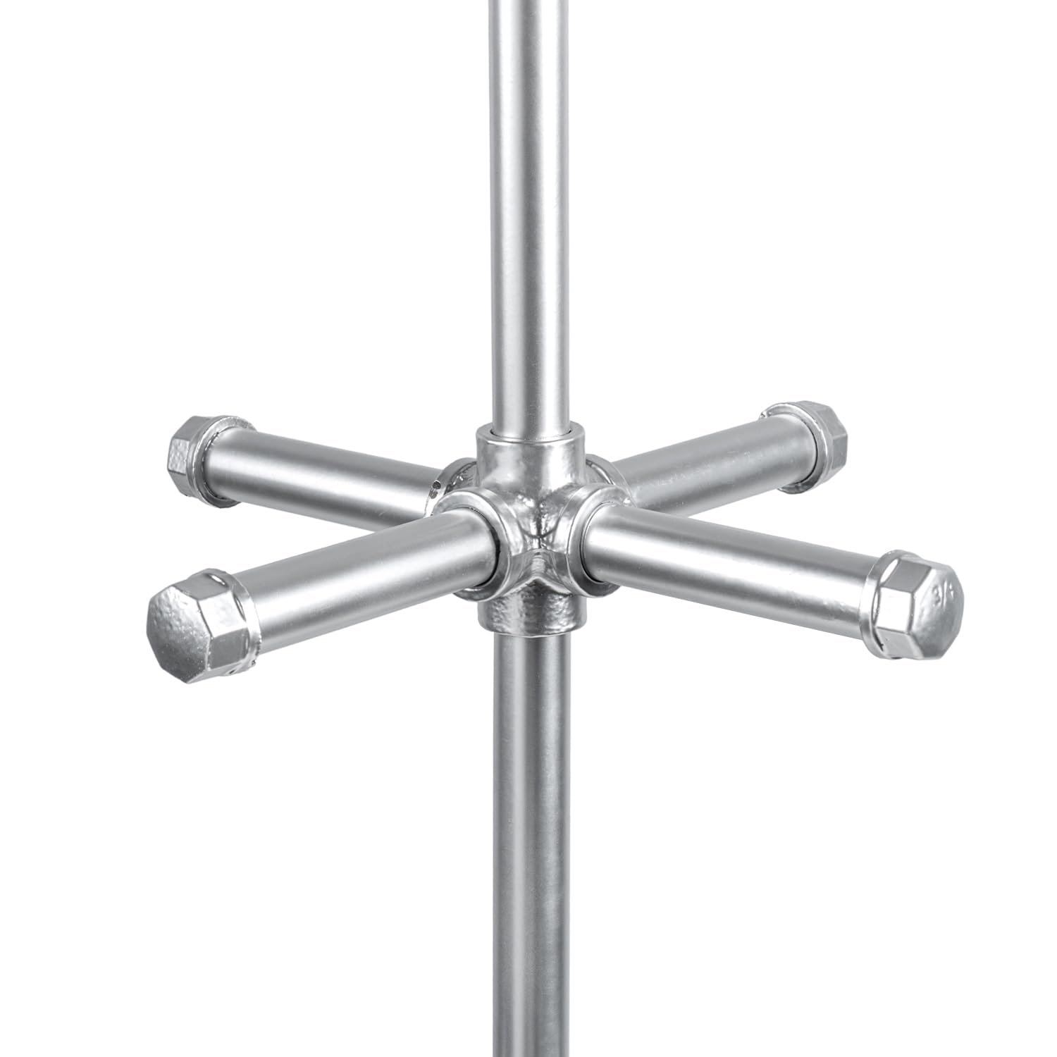 5.5ft Freestanding Coat Rack with Industrial Metal Pipe Design and 12 Hooks