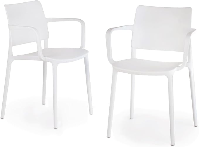 Stackable Outdoor Dining Armchair Set of 2