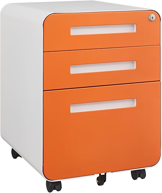 3 Drawer Mobile File Cabinet with Lock