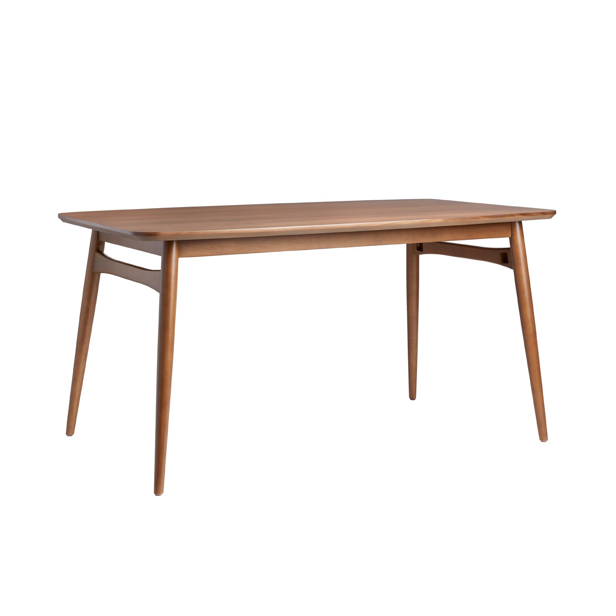 Mid-Century Modern Solid Wood Tapered-Leg Dining Table