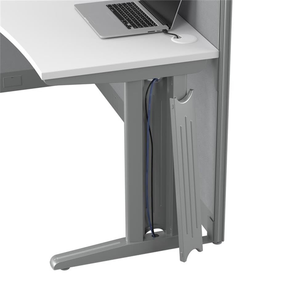 65W L-Shaped Cubicle Desk with Storage and Privacy Panels