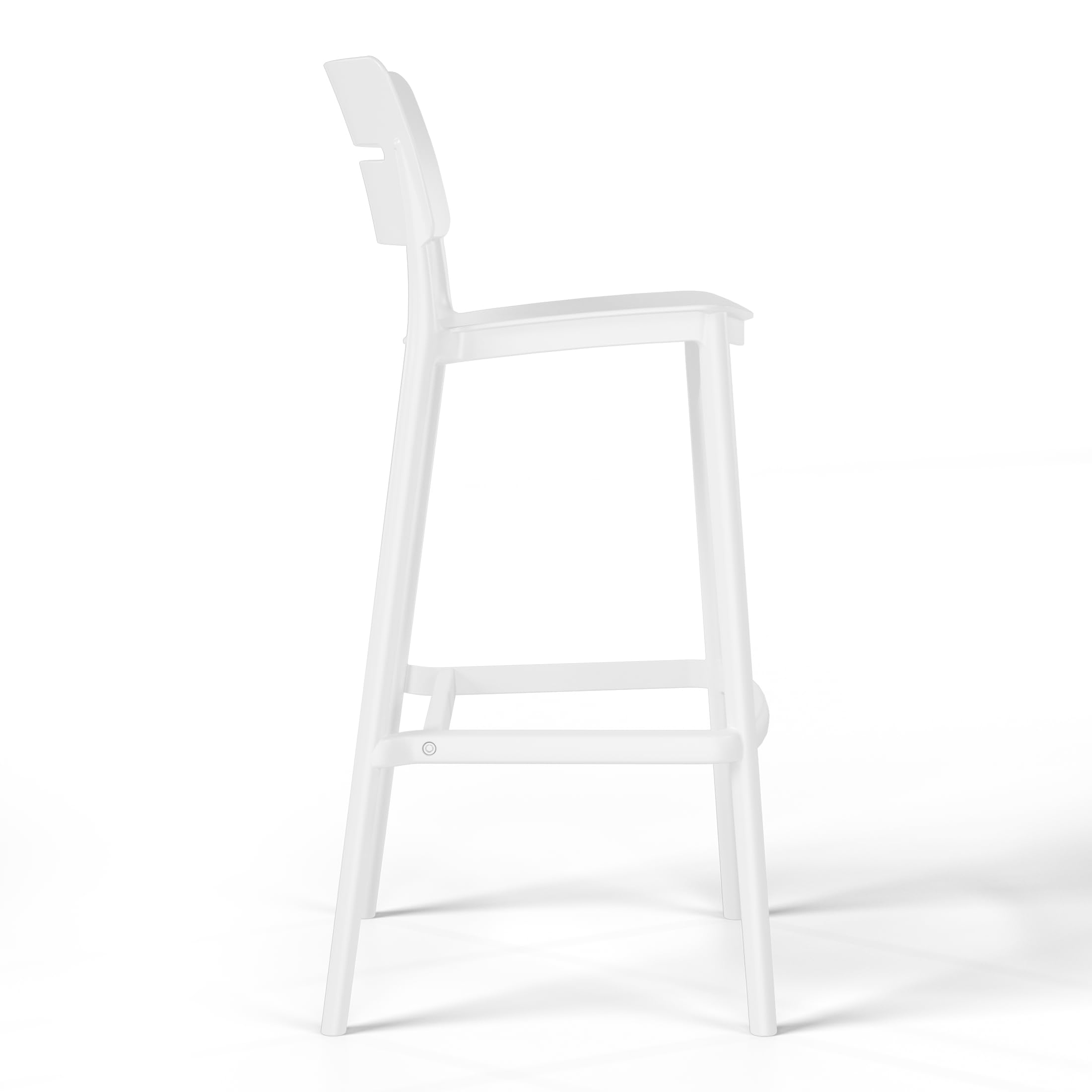 Stackable Polypropylene Outdoor Patio Bar Stools Set of 2