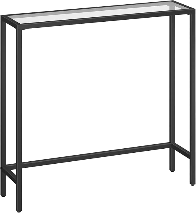 Narrow Console Table Tempered Glass Gold