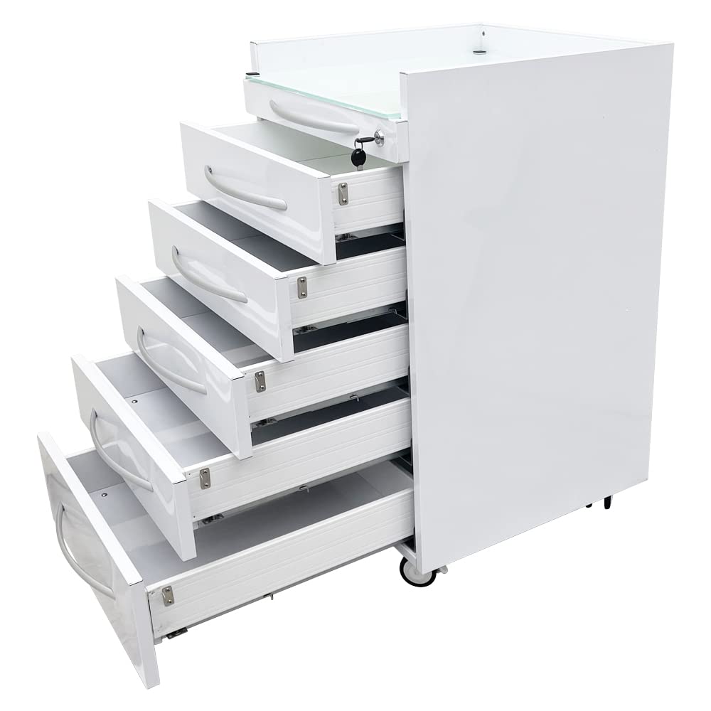 5-Drawer Mobile Dental Cart with Lock