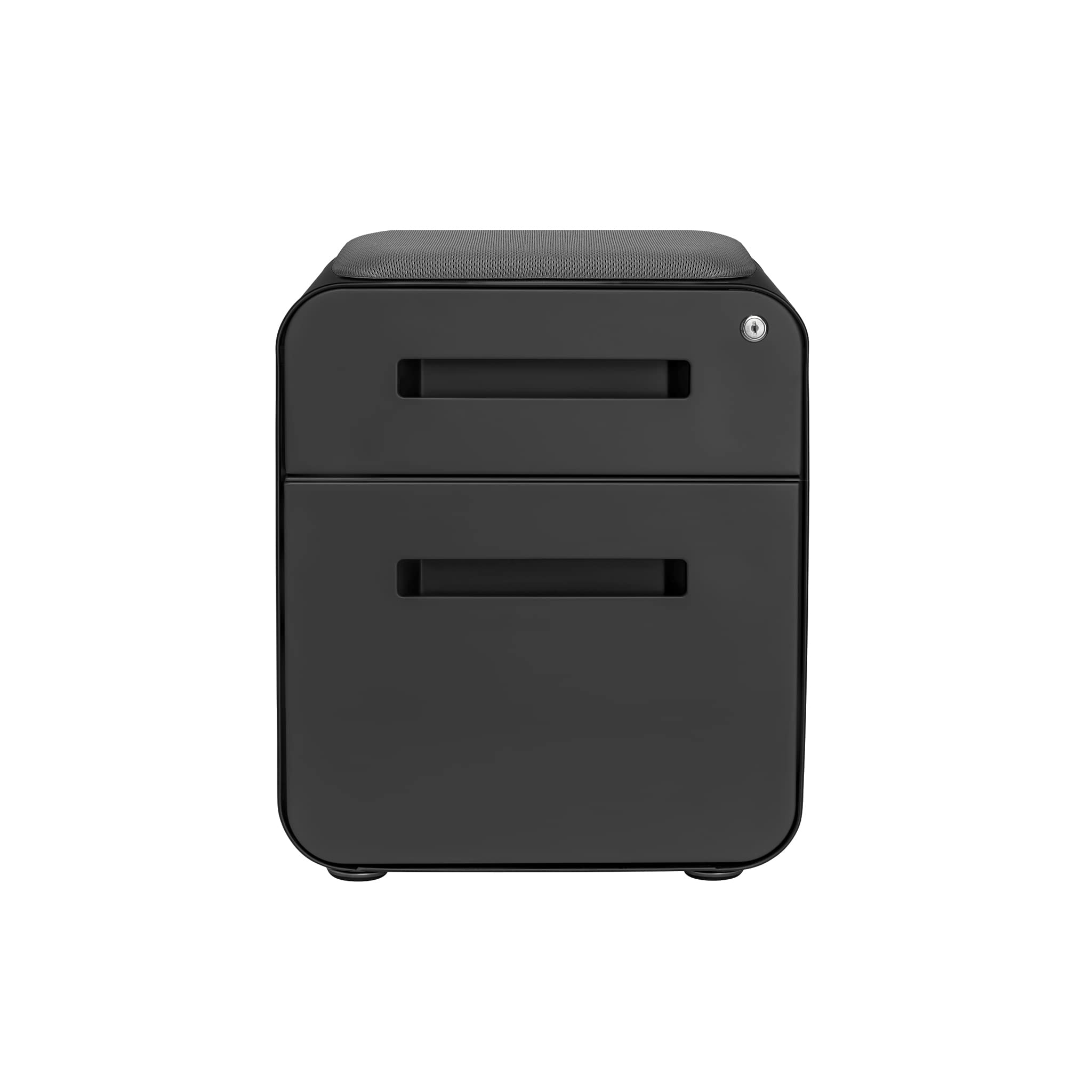 2-Drawer Mobile File Cabinet with Cushioned Seat