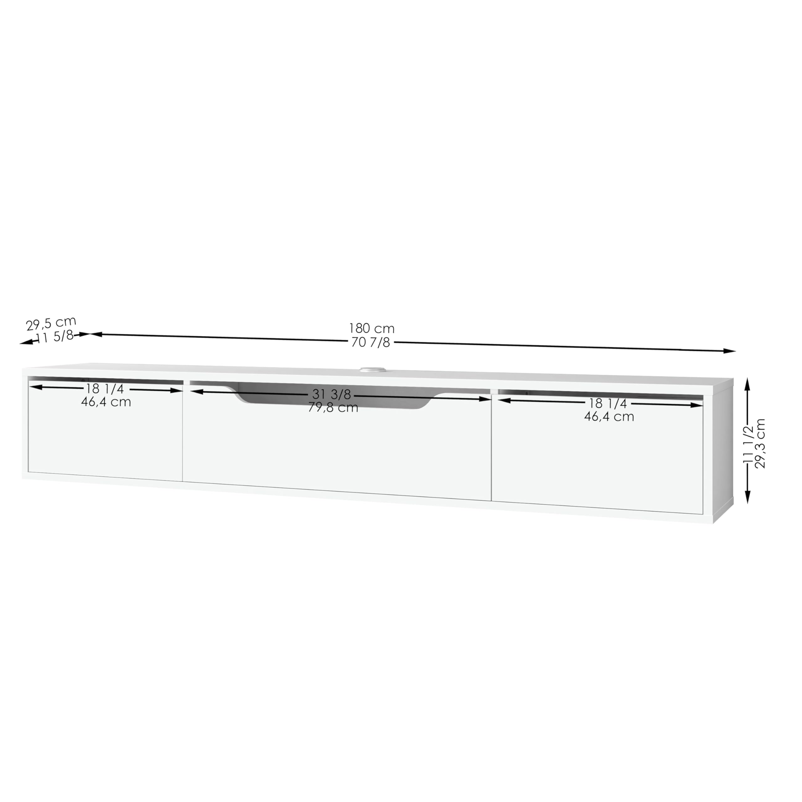 Floating TV Stand for 80 Inch TVs with Hidden Storage