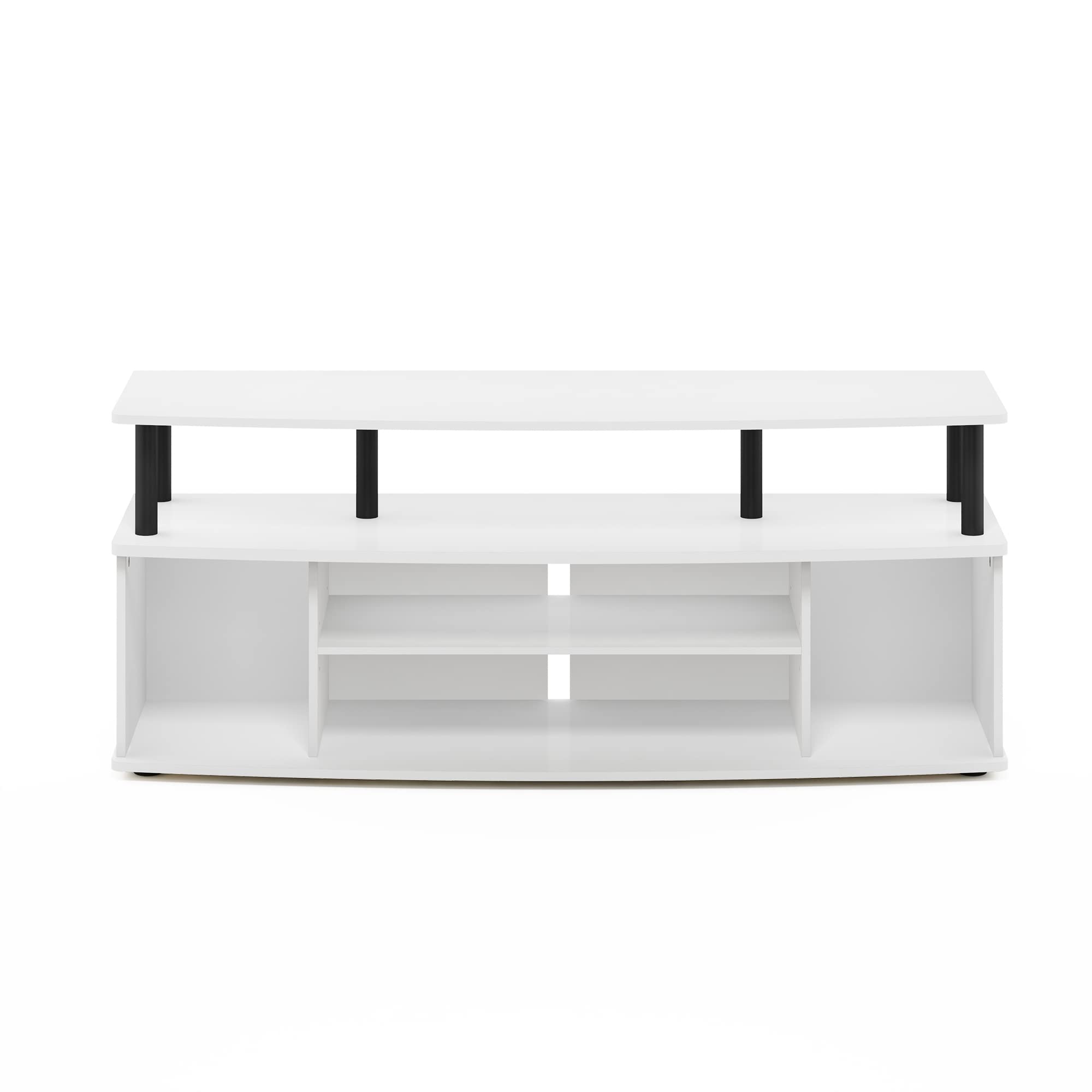 Large Entertainment Center TV Stand White Black