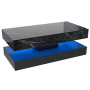 LED Coffee Table with Storage Drawers