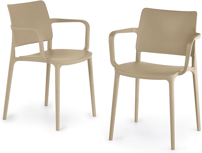 Stackable Outdoor Dining Armchair Set of 2