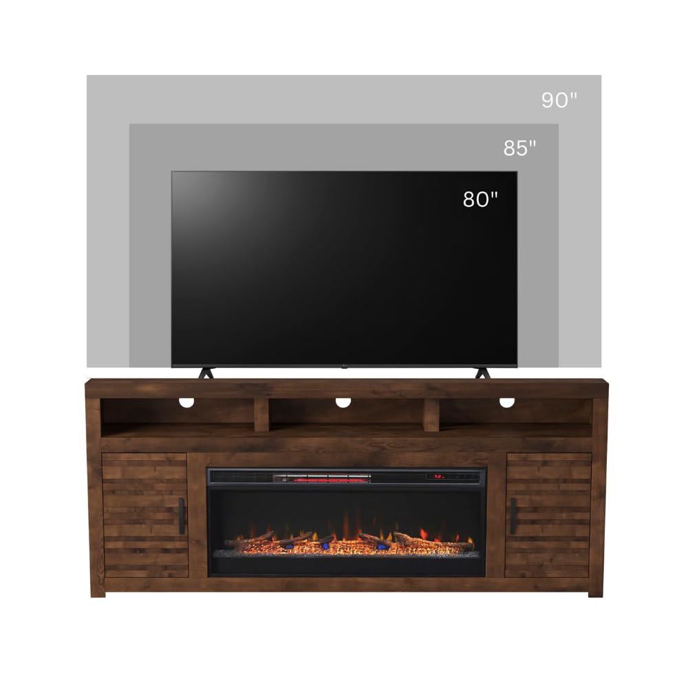 78" Electric Fireplace TV Stand with Storage