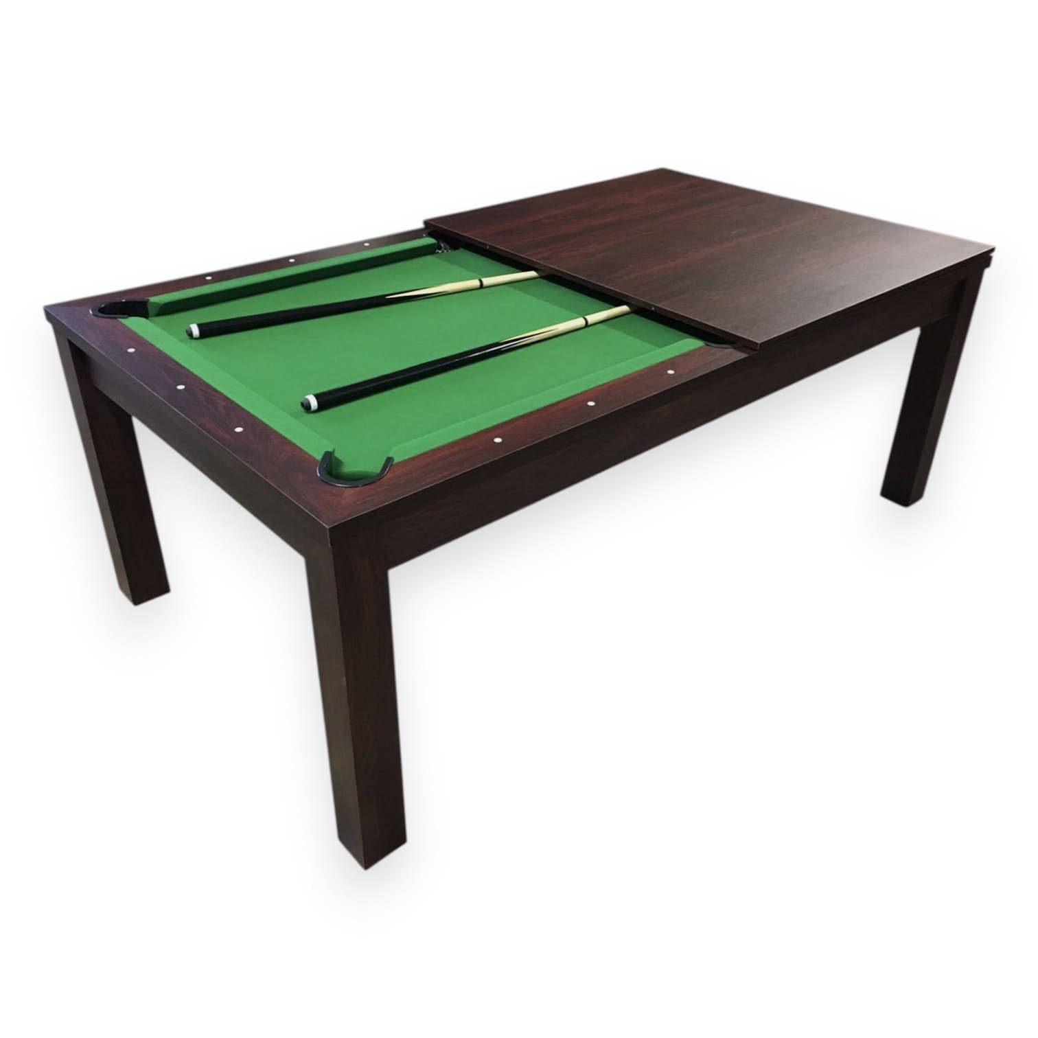 7 Foot Pool Dining Table Combo with Green Felt
