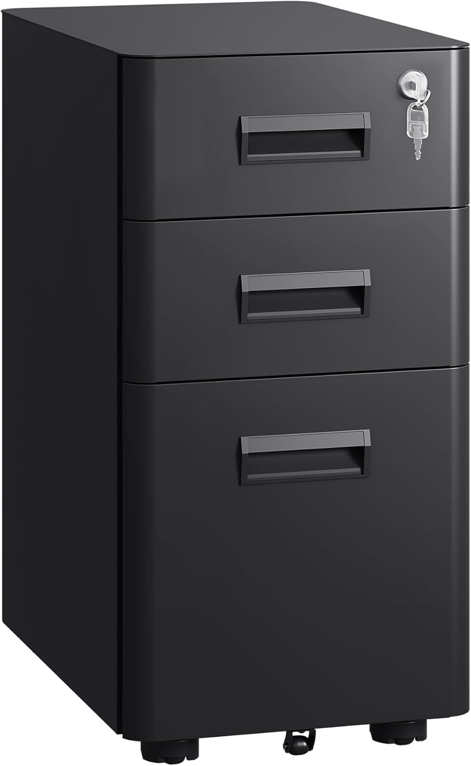 3 Drawer Mobile File Cabinet with Lock