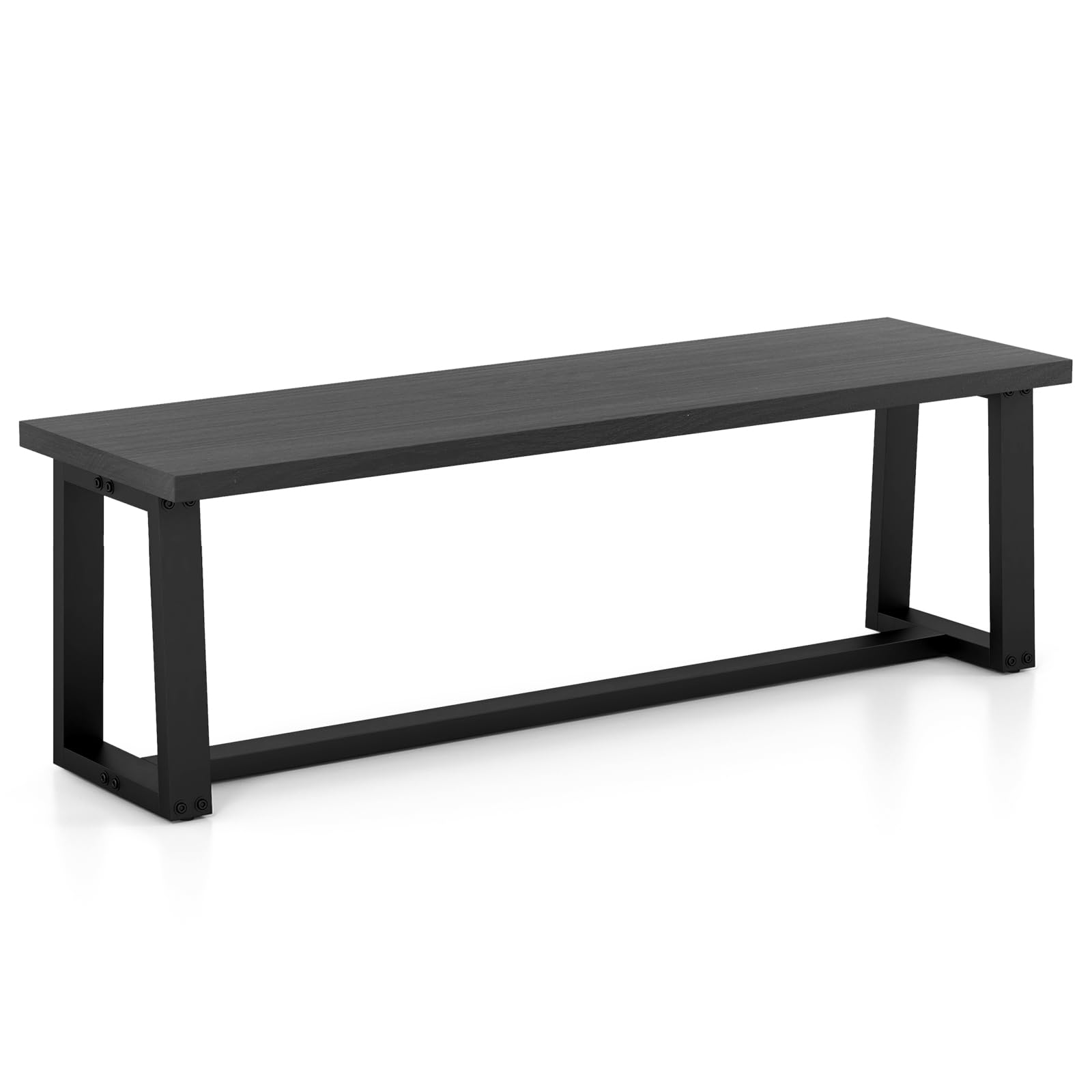 56.5" Wood Dining Bench with Metal Frame