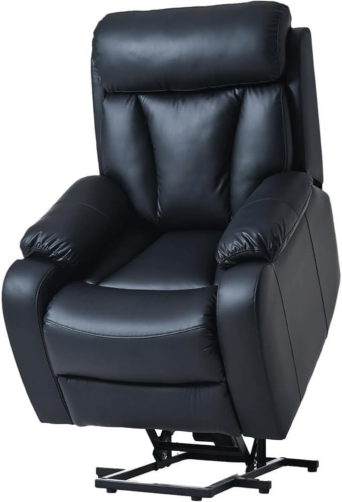 Electric Lift Recliner Chair with Leather Upholstery