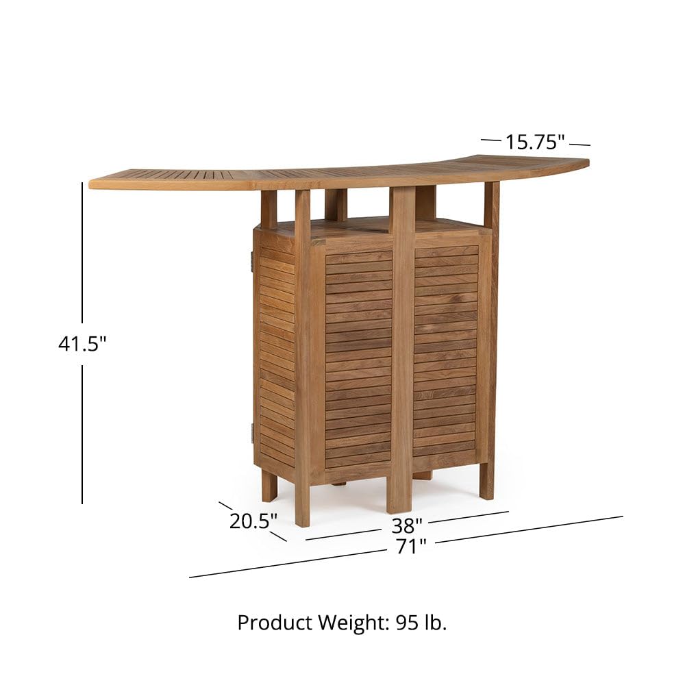 Acadia Teak Folding Bar Cabinet
