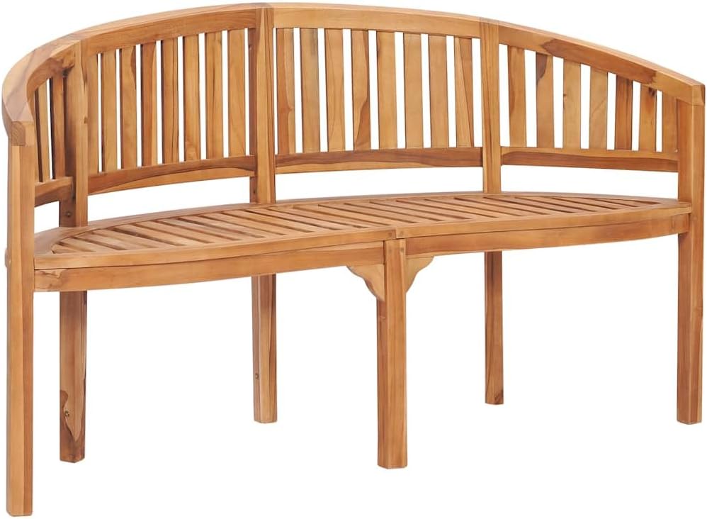 Teak Wood Banana Bench 3-Seater