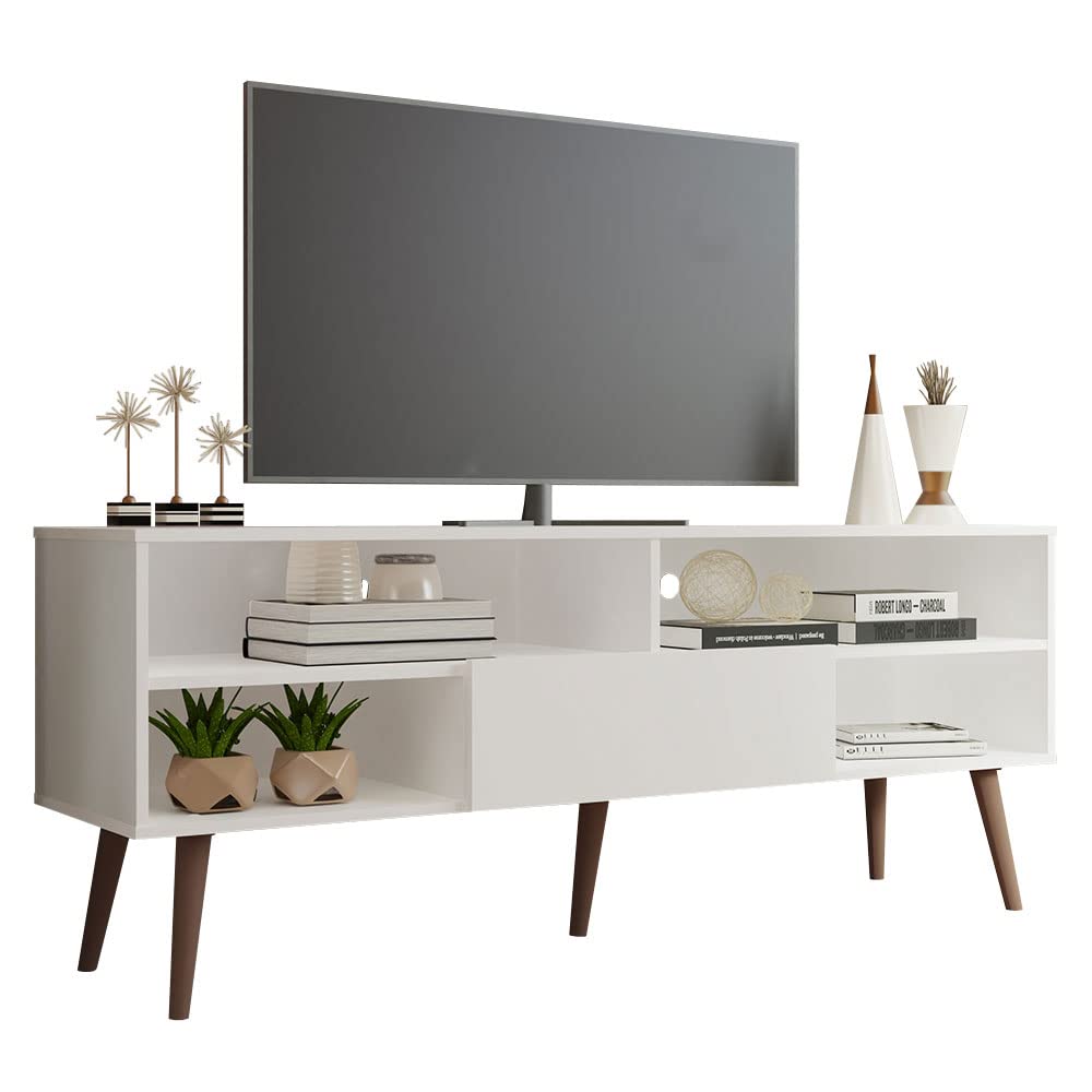 Modern TV Stand with Storage and Cable Management
