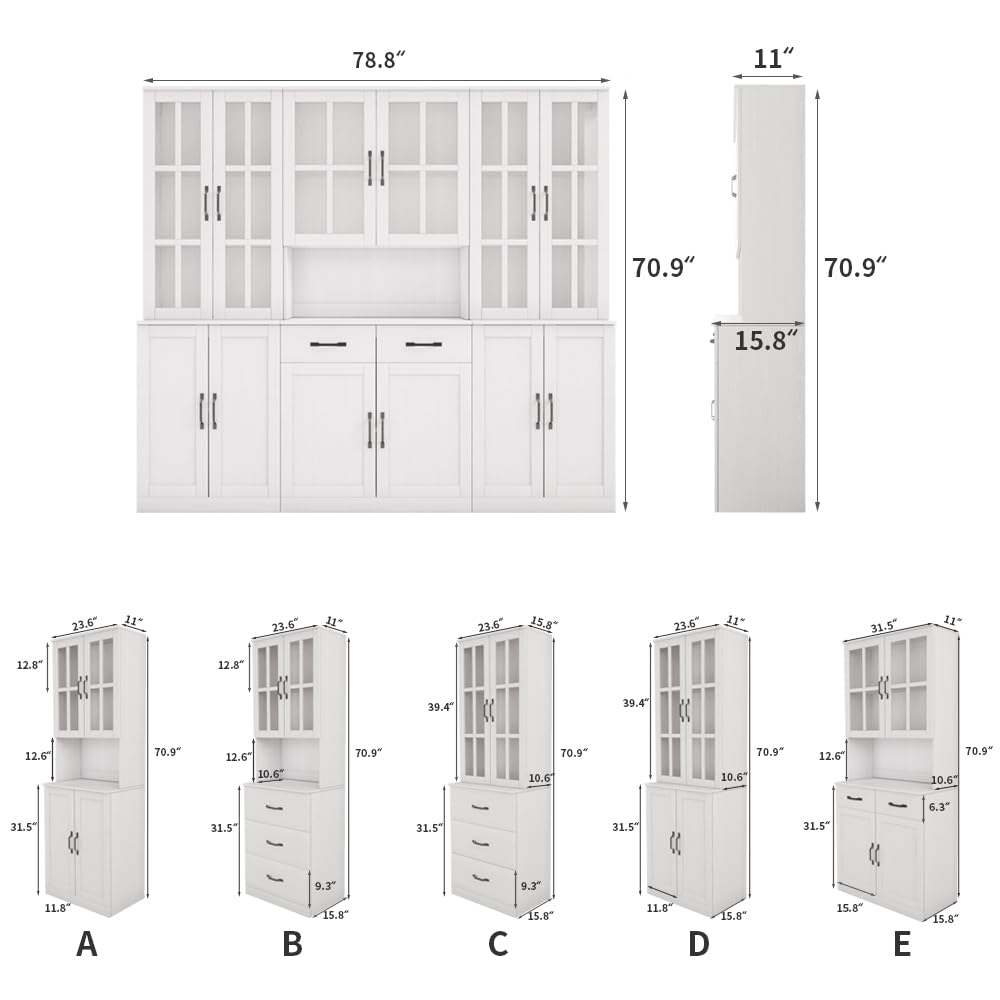 Bookcase with Glass Door Storage Cabinet