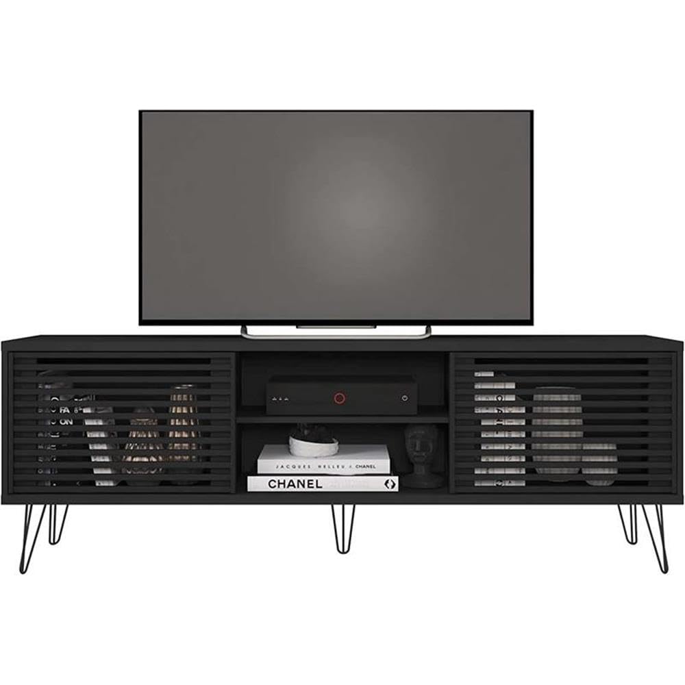 Mid-Century Modern TV Stand 70 Inch Black