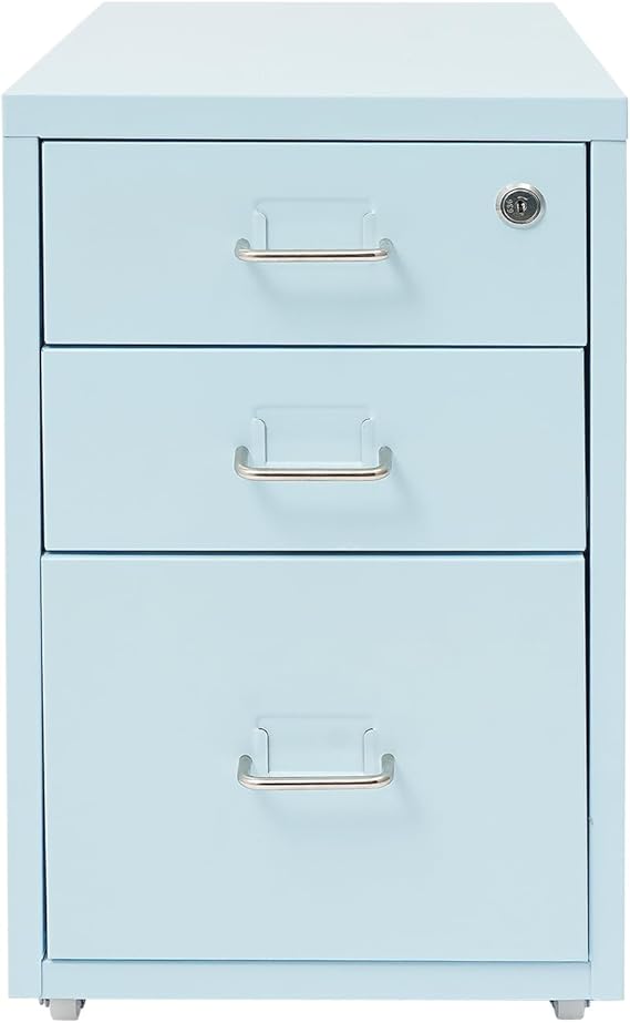 3-Drawer Lockable Mobile File Cabinet