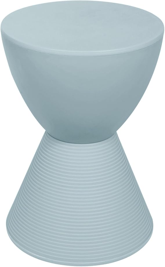 Orange Hourglass Drum Side Table with Storage