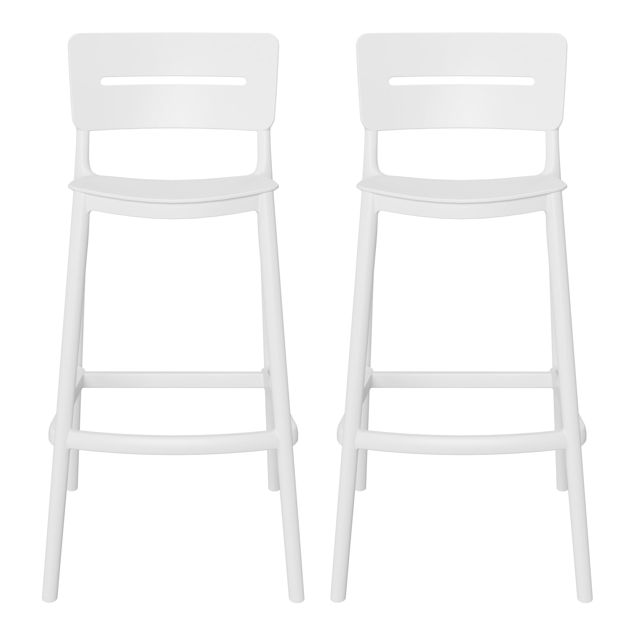 Stackable Polypropylene Outdoor Patio Bar Stools Set of 2