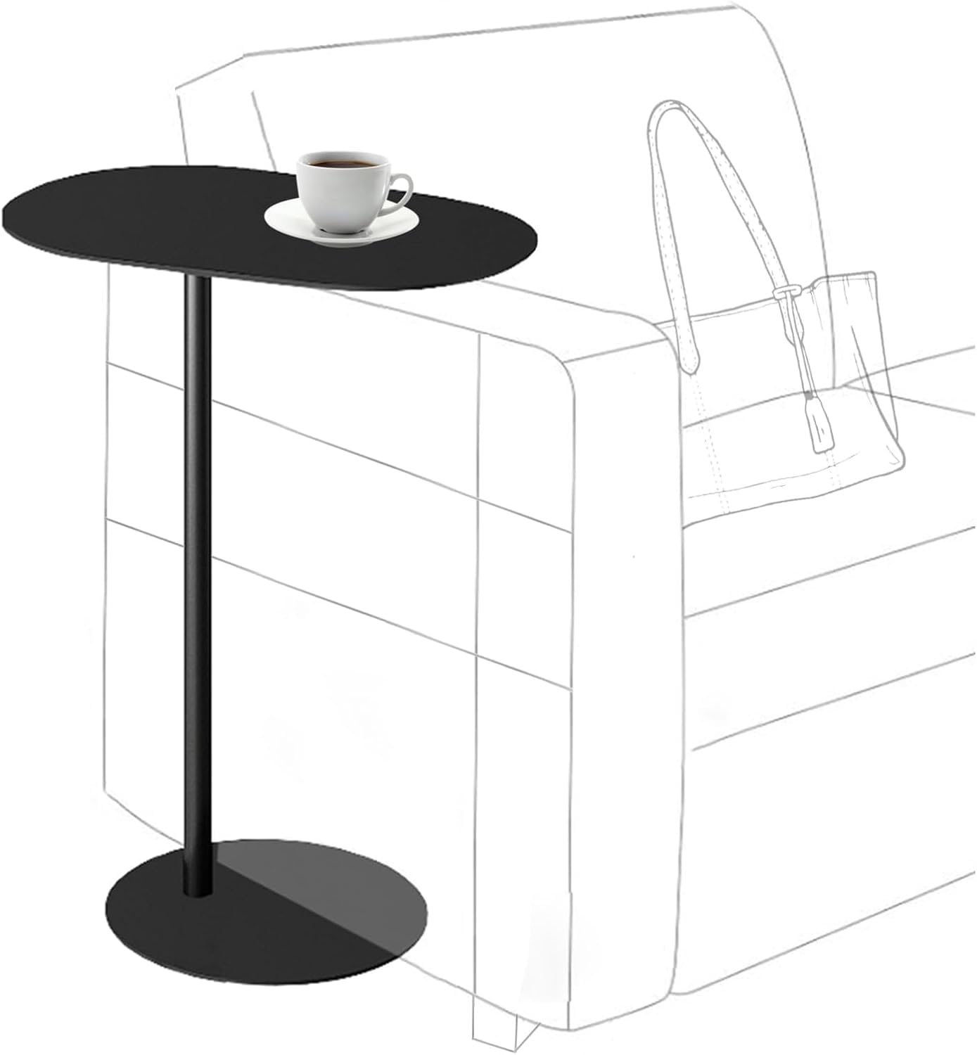 C-Shaped Metal Side Table