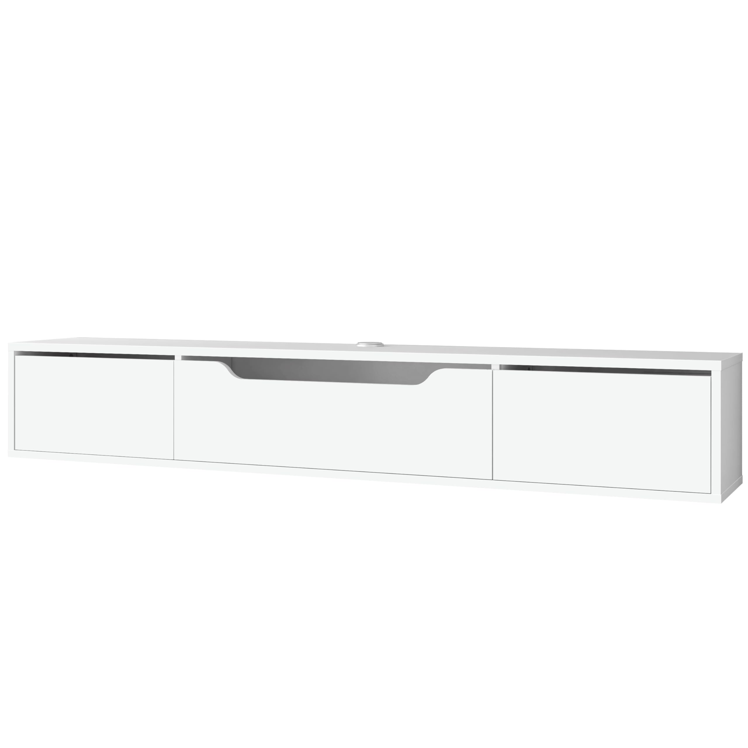 Floating TV Stand for 80 Inch TVs with Hidden Storage