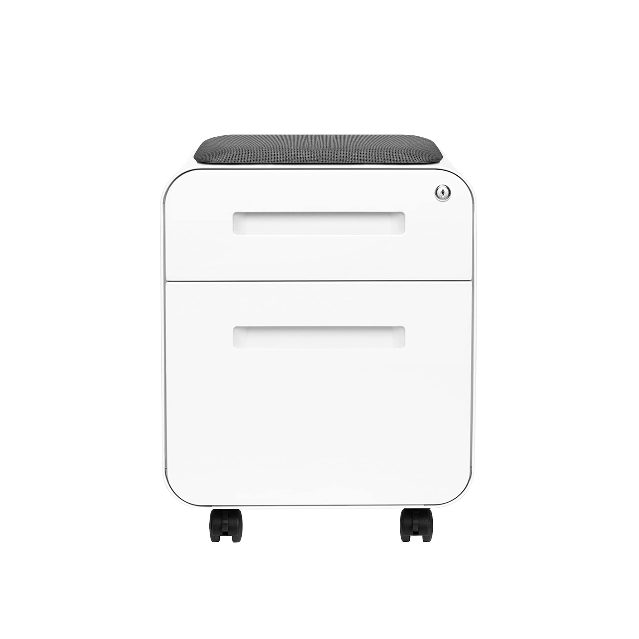 Seated 2-Drawer Mobile File Cabinet with Removable Cushion