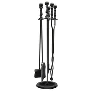 5-Piece Cast Iron Fireplace Tool Set with Stand