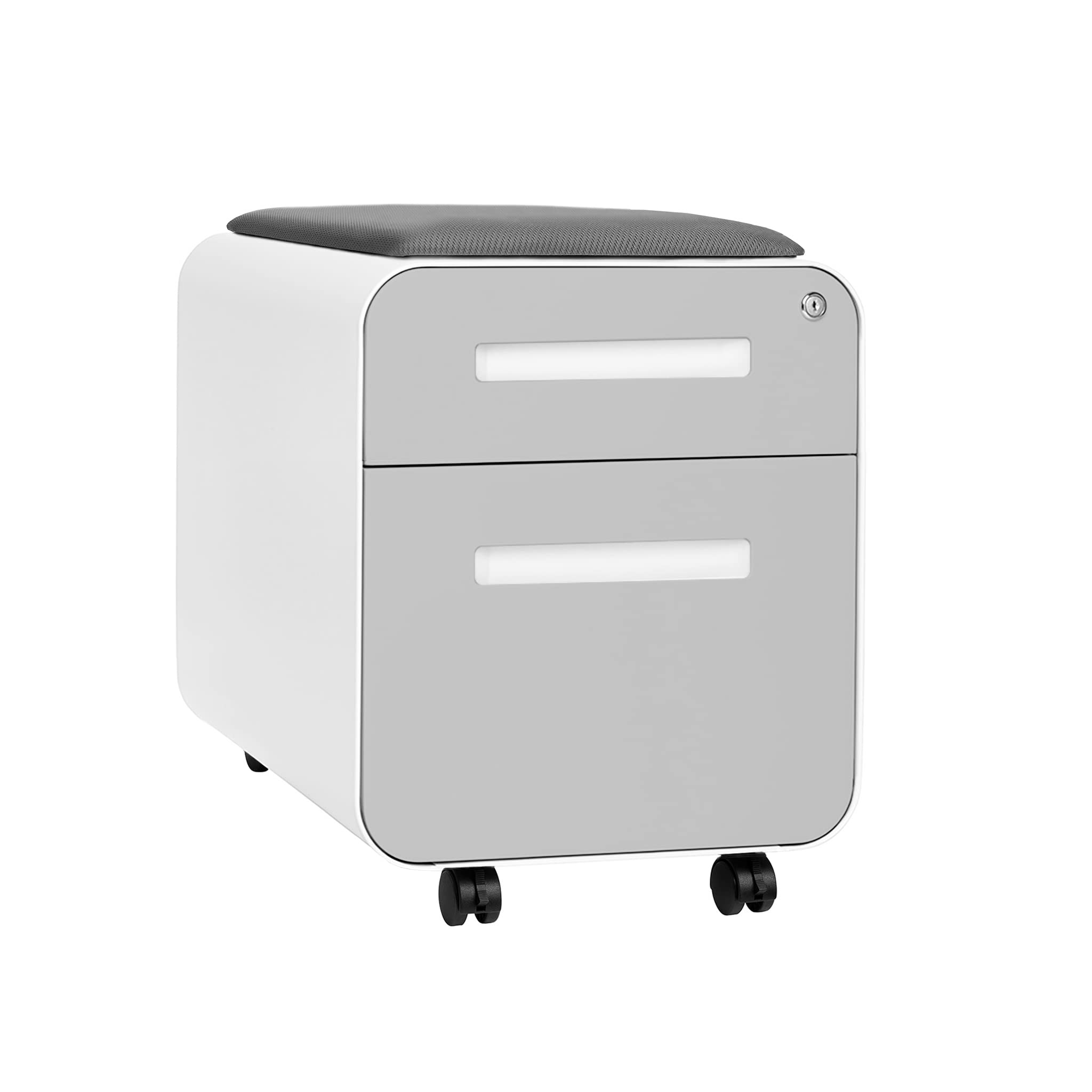 2-Drawer Mobile File Cabinet with Cushion Seat