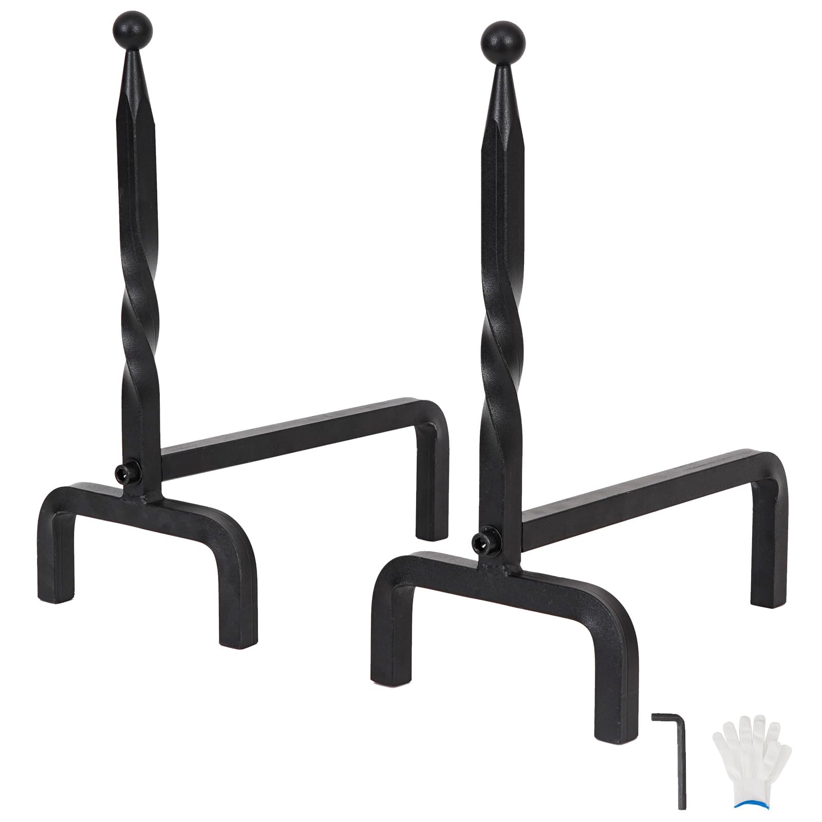 Cast Iron Fireplace Andirons Set of 2