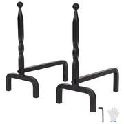 Cast Iron Fireplace Andirons Set of 2