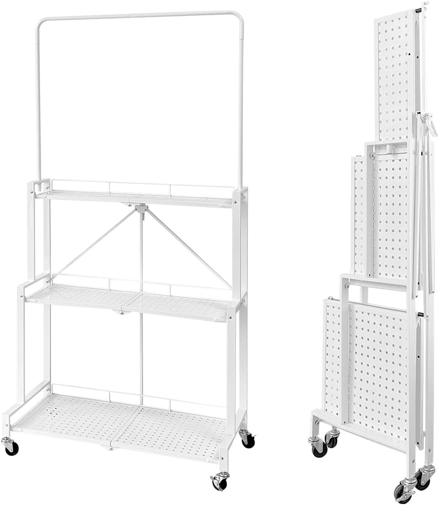 4-Tier Foldable Plant Stand with Wheels