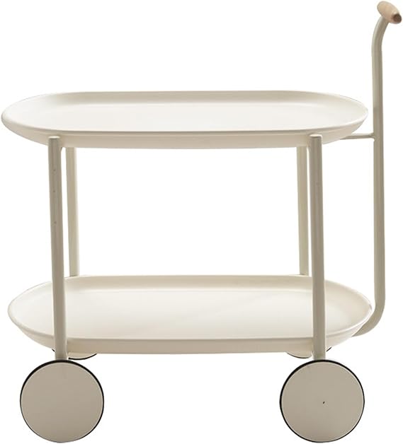 2-Tier Rolling Bar Cart with Wheels