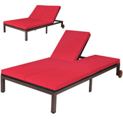 Outdoor Rattan Wicker Daybed 2-Person Chaise Lounge