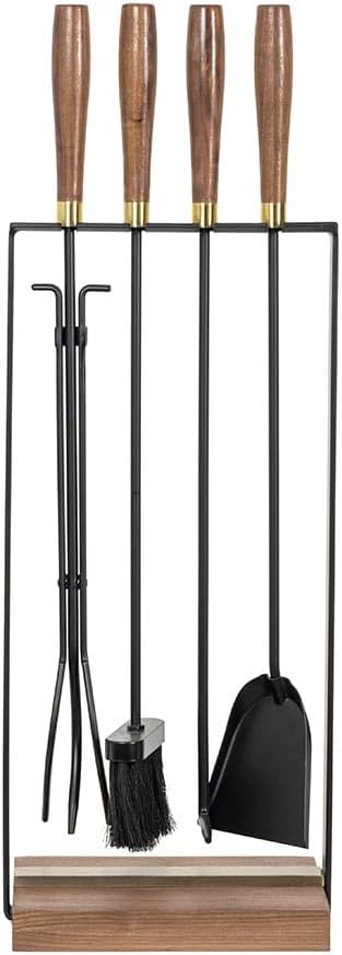 4-Piece Fireplace Tool Set with Stand