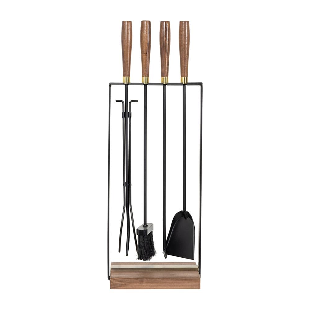 5-Piece Fireplace Tool Set with Stand