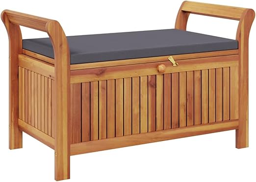 Garden Storage Bench with Cushion
