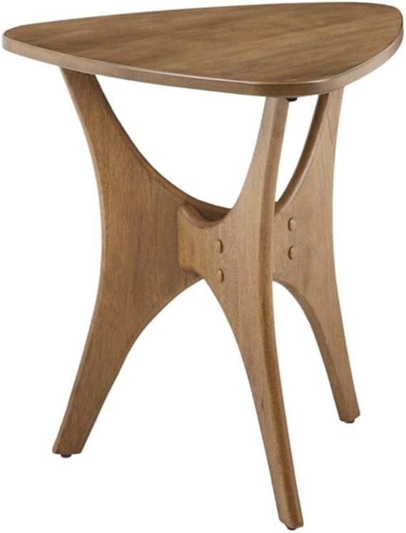 Triangle Wood Side Table - Pecan Finish