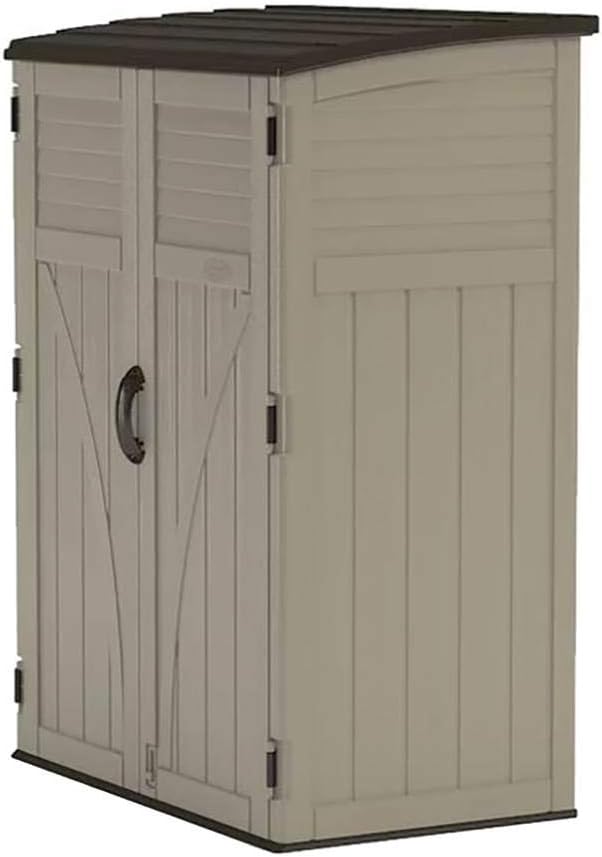 Outdoor Storage Cabinet Waterproof Resin Vertical Shed 54 Cu Ft