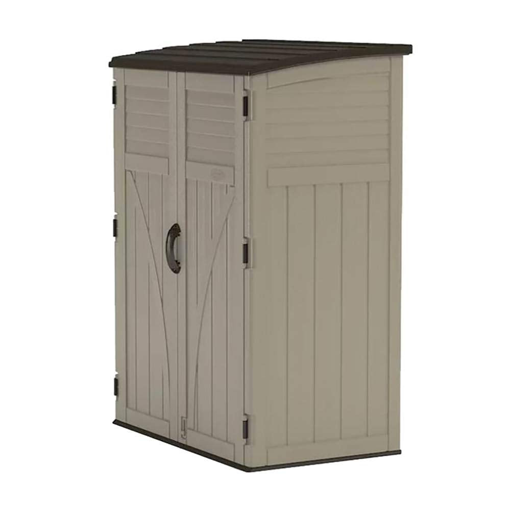 Outdoor Storage Cabinet Waterproof Resin Vertical Shed 54 Cu Ft