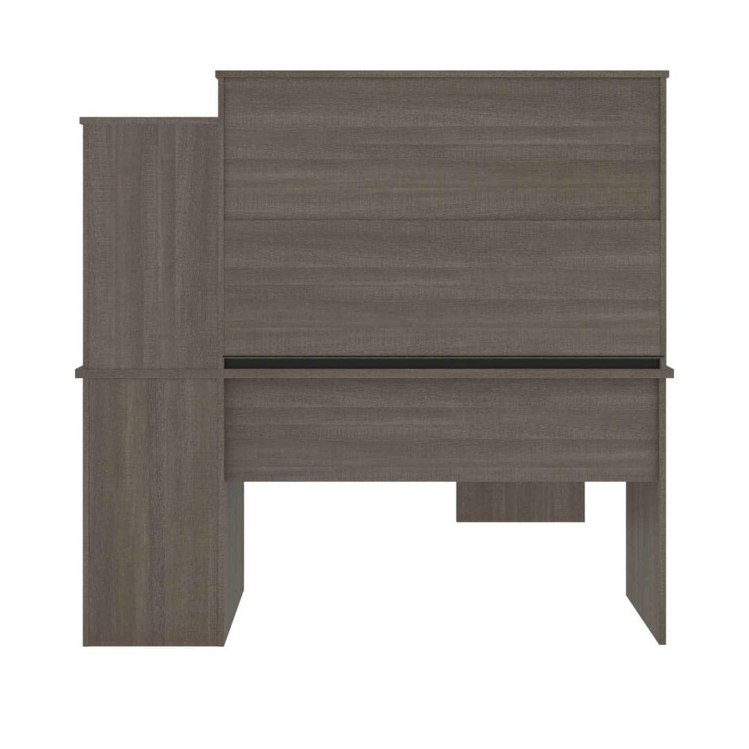 63W L-Shaped Desk with Hutch
