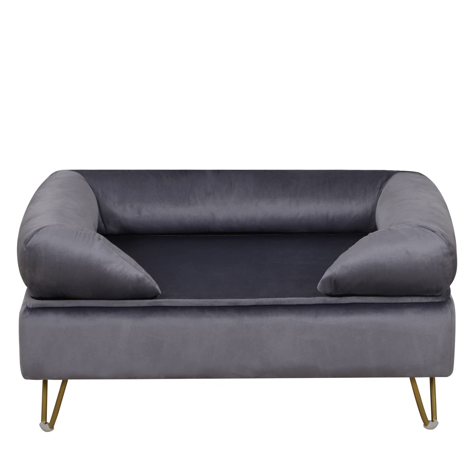 Velvet Pet Sofa Bed with Wooden Frame