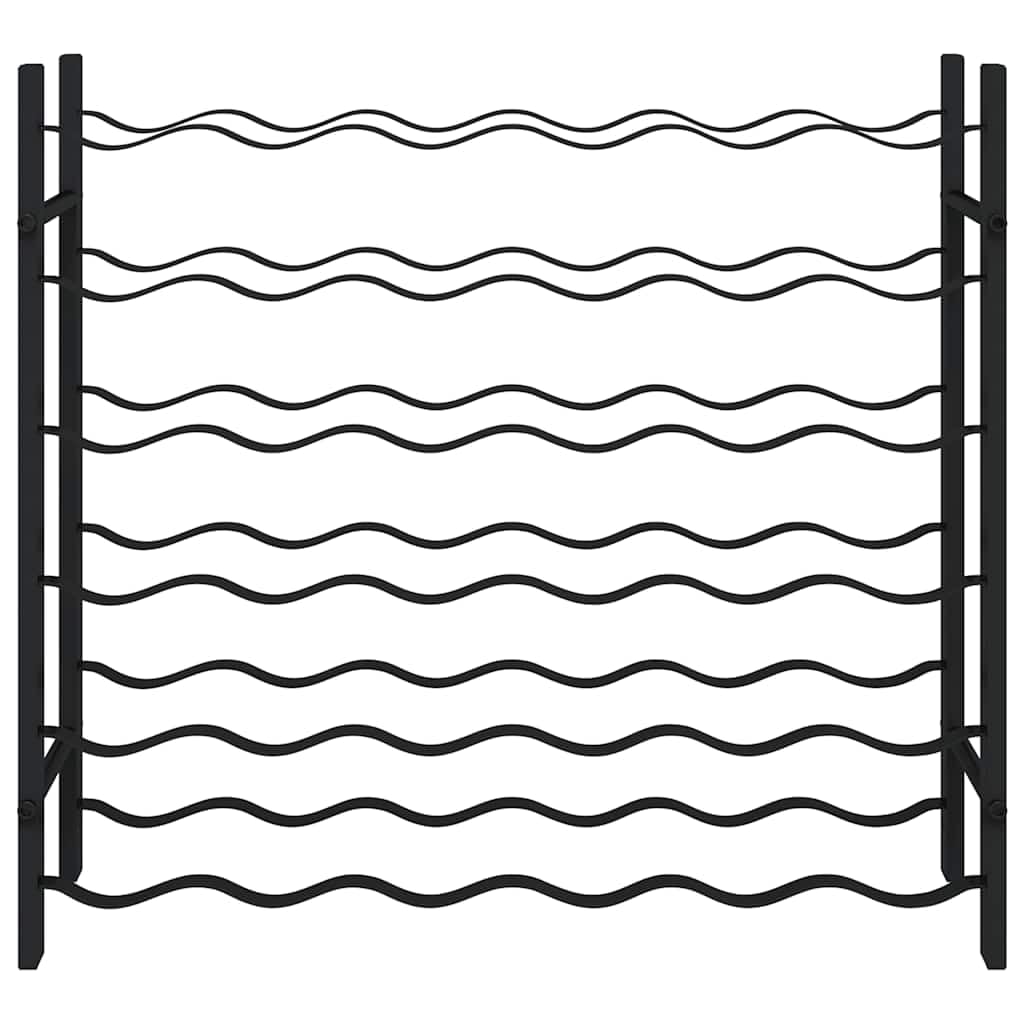 36-Bottle Wine Rack Black Iron Industrial Floor Standing