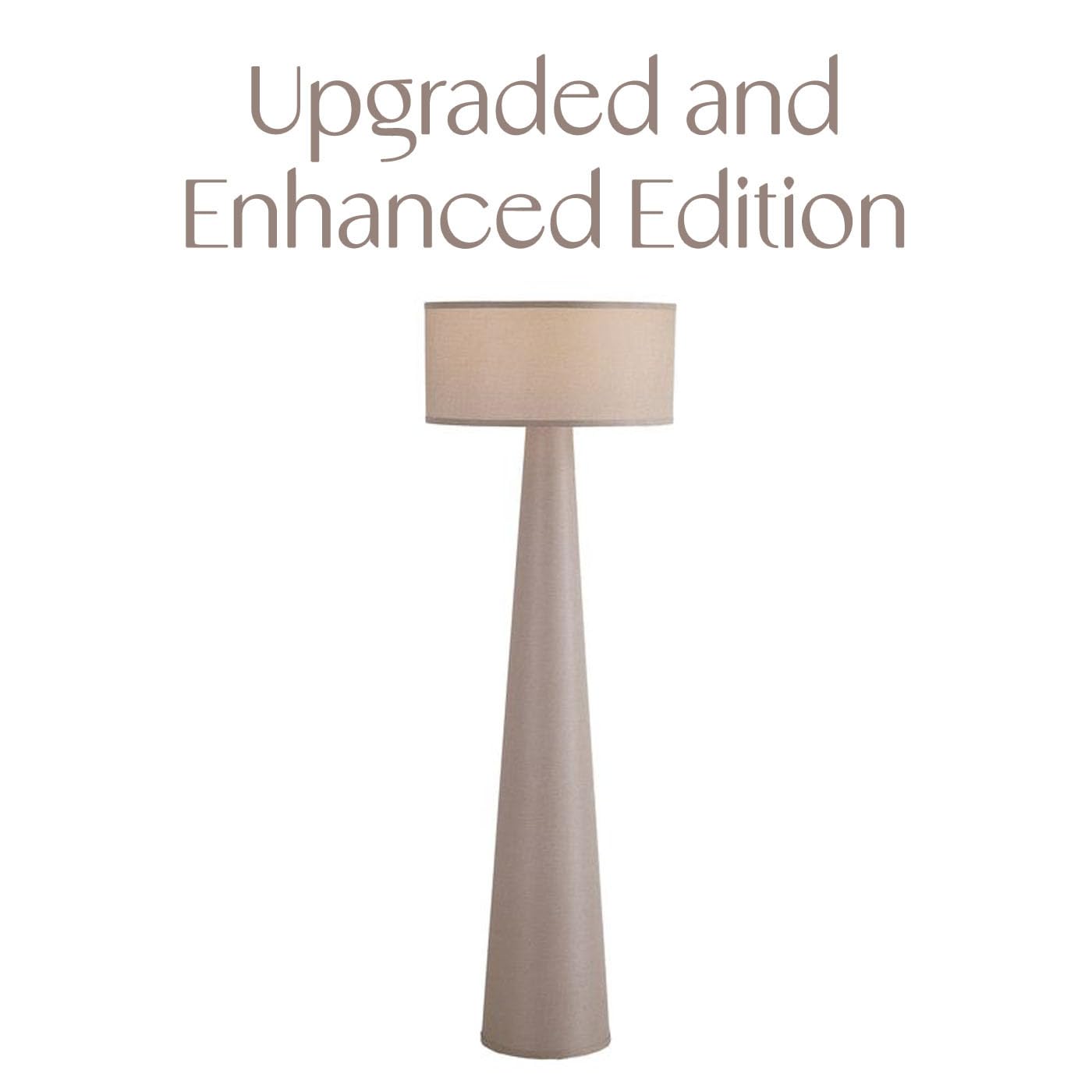 59" Taupe Linen Floor Lamp with LED Bulb