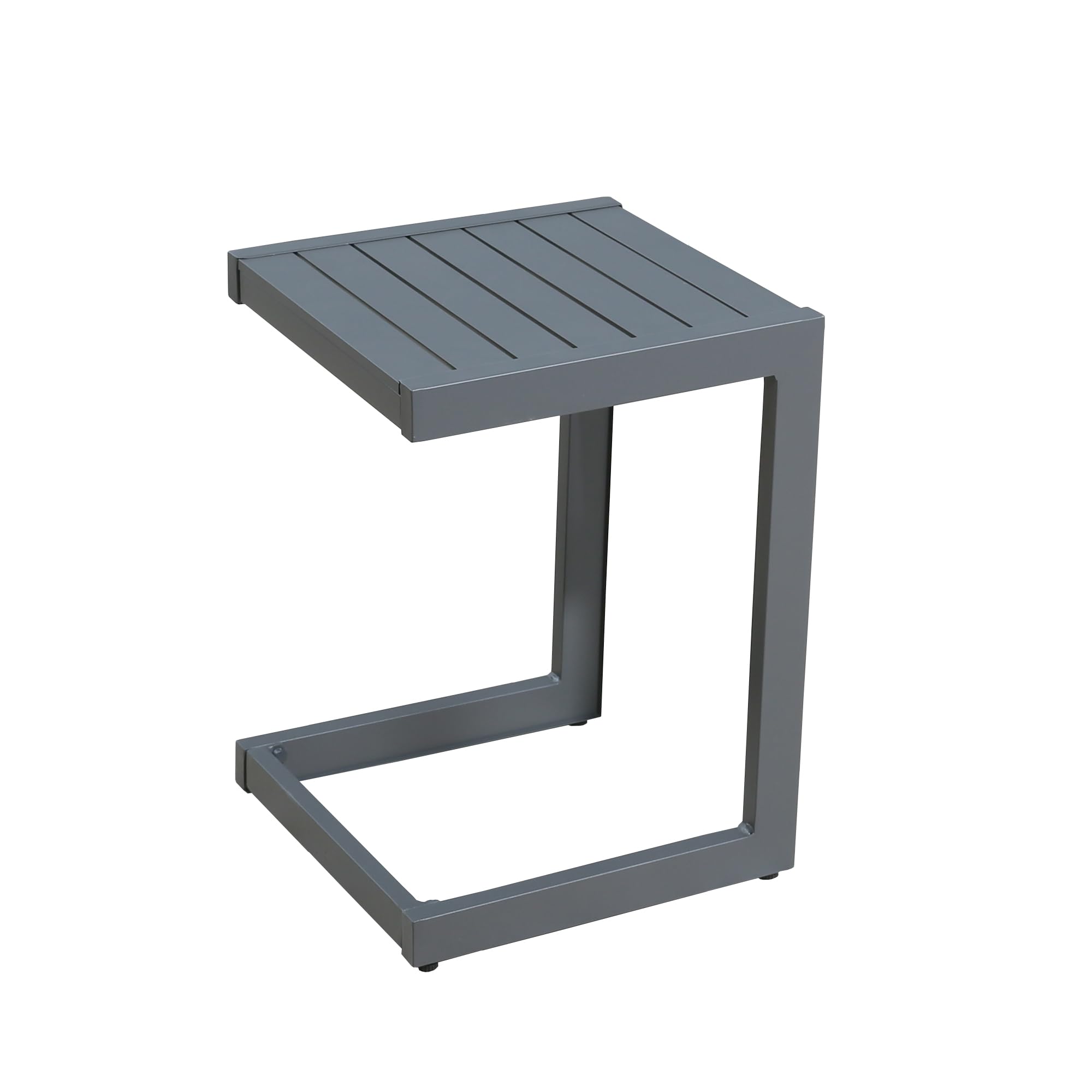 C-Shaped Aluminum Patio Side Table