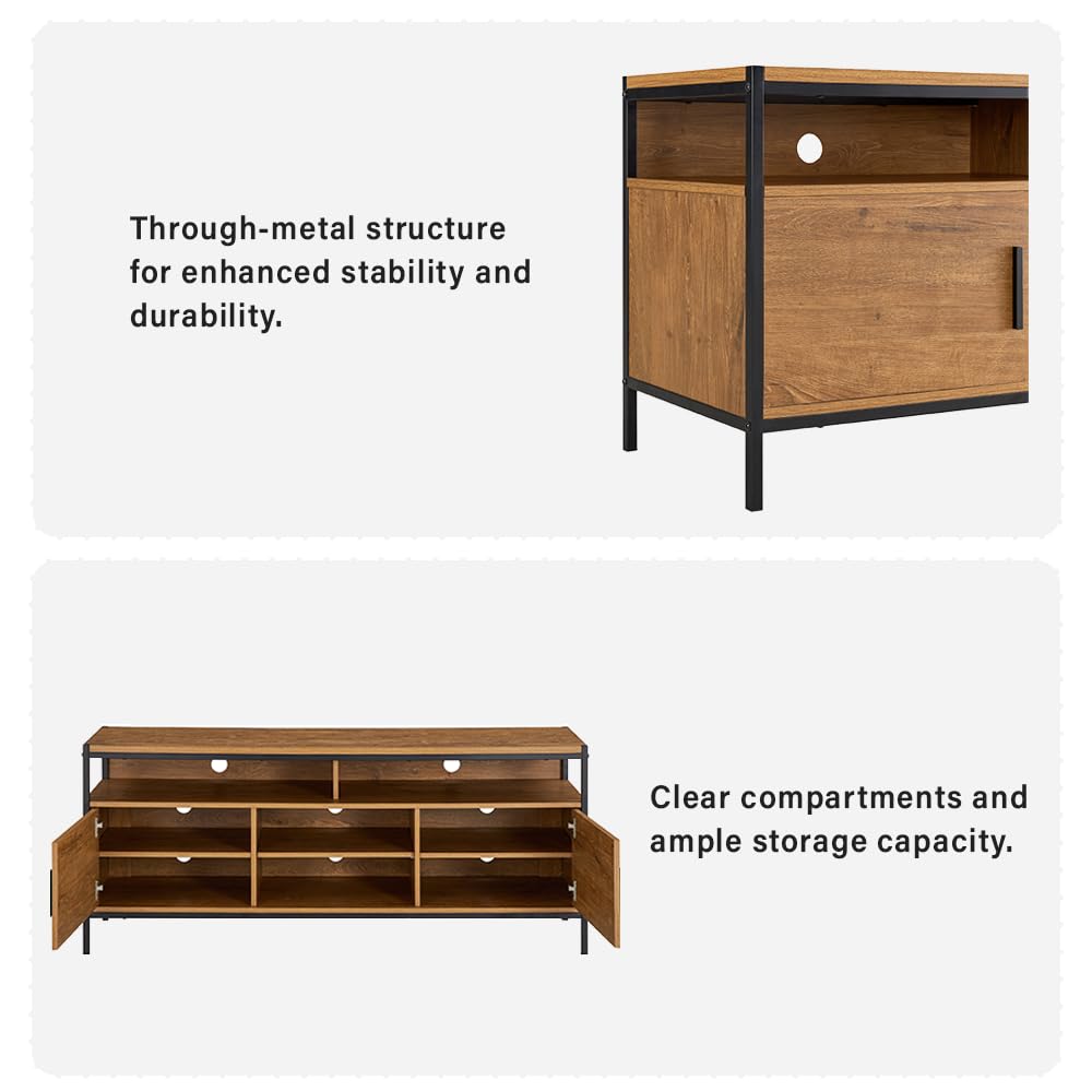 Wide Entertainment Center TV Media Stand with Storage