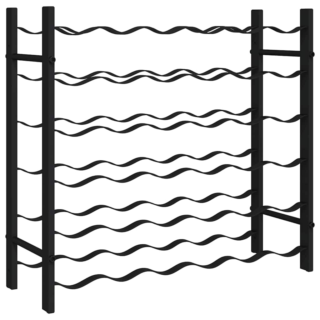 36-Bottle Wine Rack Black Iron Industrial Floor Standing